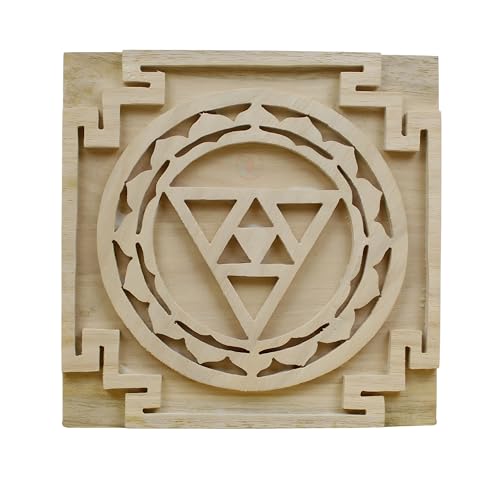Image of REMEDYWALA Handcrafted Energized Meru Shriparni Shri Yantra Wooden Plate Meru Yantra for Vastu Success Progress Prosperity GoodLuck Money Abundance for Home & Office Temple