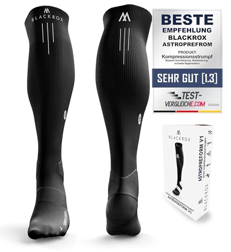 BLACKROX SIMPLIARY Medias de compresión para hacer deporte, calcetines de compresión, para correr, para el día a día, para hombre y mujer, largas, unisex, Negro IMPLIARY, S-M
