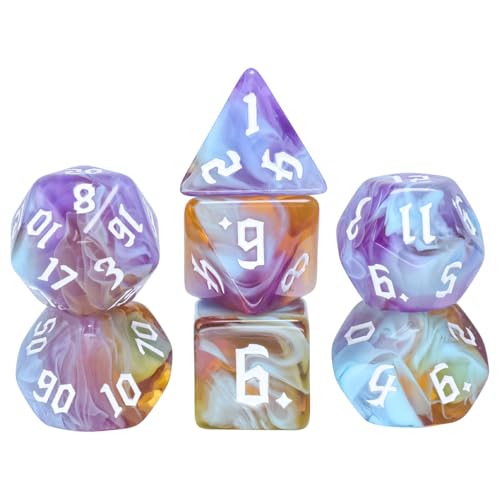 Epic Forge-7 Dices set - Amethyst Sunset, Purple, Orange, Small - Image 3