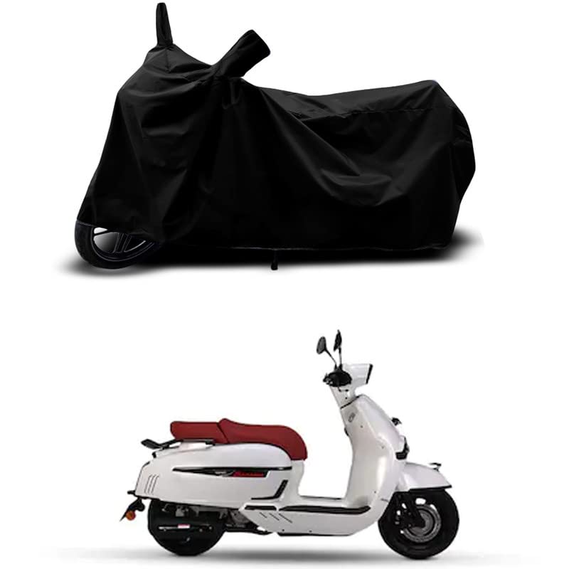 Image of 100% Scratchproof /UV-Rays /Heat Protection /Birds Dropping /Water Resistant /Dust Proof /Waterproof /Full Bike Scooty Two Wheeler Body Cover Compatible for Sixties 300i BS6 All Varients[Black]