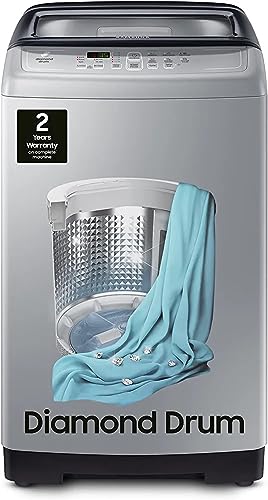 GOODLUCK Samsung fully automatic 7kg Top Loading Washing Machine Imperial Silver, Diamond Drum