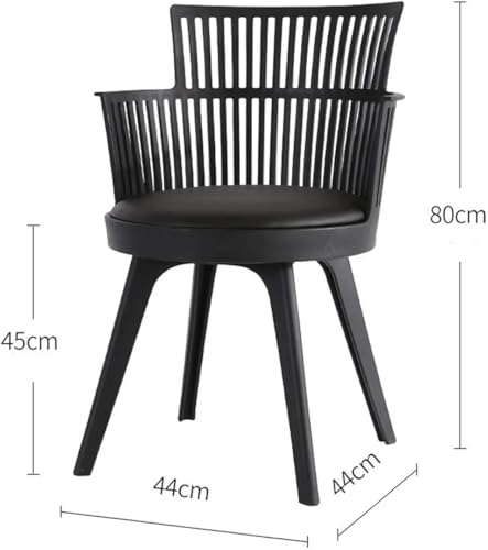 Image of Set of 4 Modern Style Mid Century Modern Dinning Room Cafe Hotel Office Wooden Legs Chair (Black-Black)