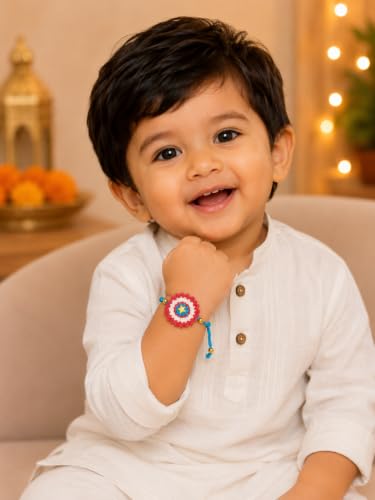 Image of El Regalo Kids Rakhi- Crochet handmade Rakhis for Little Brother /Niece /Nephew | Soft, Knitted Crochet Rakhis with Cartoon Characters- for Kids /Babies /Toddlers