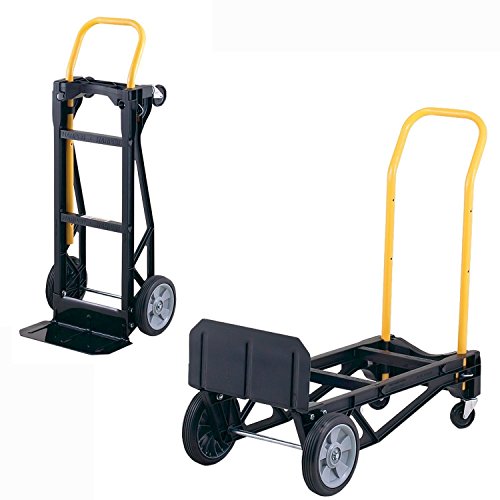 Harper Trucks Lightweight 400 Lb Capacity Glass Filled Nylon Plastic Convertible Hand Truck And Dolly #TOP1