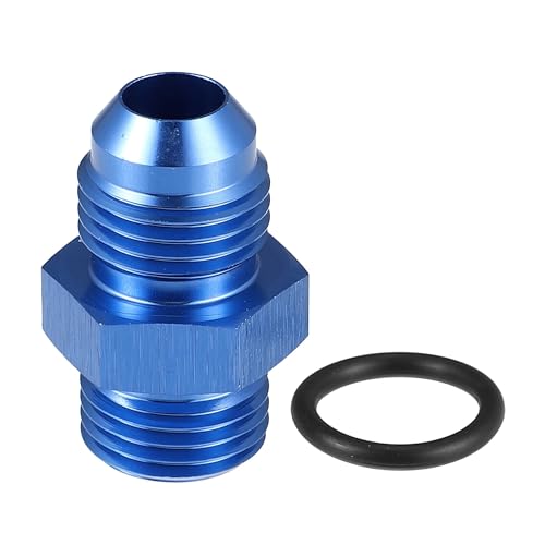 Unifizz 6AN Flare to 6AN ORB O Ring Port Male Fuel Pump Rail Adapter Fuel Fitting Adapters for Car Fuel Oil Line Pipe Connector Aluminum Alloy Blue
