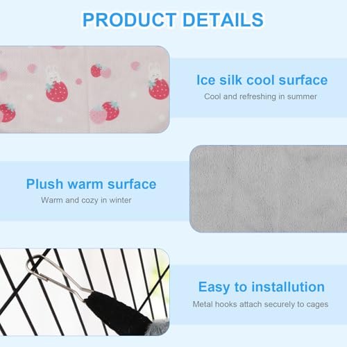 Reshiho 2 peças de rede de verão para porquinhos-da-índia – Cama de bichinho de pelúcia dupla face,