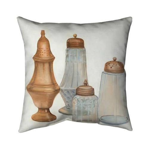 26 x 26 in. Antique Salt & Pepper Shaker-Double Sided Print Indoor Pillow