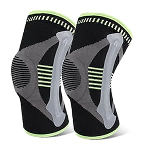 Professional knee compression sleeve knee pads provide knee joint support for sports enthusiasts such as meniscus tears, anterior cruciate ligament injuries, arthritis, joint pain, runners’ exercise, fitness, weightlifting, etc. (Black*2, Large)