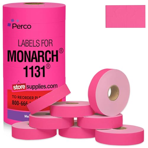 Étiquettes Monarch 1131 rose fluo pour lisibilité des prix pack 20000 unités