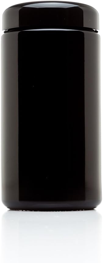 Suреr Sаlе 🛒 Infinity Jars 500 ml (17 fl oz) 3-Pack Tall Large Black Ultraviolet Glass Wide Mouth Screw Top Jar