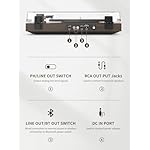 Belt-Drive Bluetooth Turntable with Magnetic Cartridge, Bluetooth 5.3, Built-in Phono Preamp, RCA Output, 33/45 RPM Vinyl Record Player, Vintage Wood Grain Design & Anti-Vibration Feet