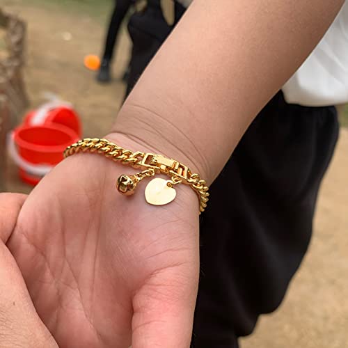 Ethlyn Baby Bracelets for boys Girls 18K Gold Plated Cuban Link Chain Bracelets for Boys Gift for Your Son3