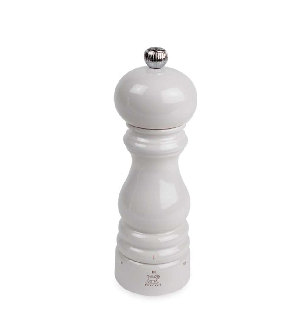 PEUGEOT - Moulin à Sel Paris u'Select 18 cm - Collection ParisRama - 6 Réglages - Innovation Sel Glace, Mécanisme Zirlion - En Bois Labellisé PEFC - Fabrication Française - Coloris Laqué Gris Perle