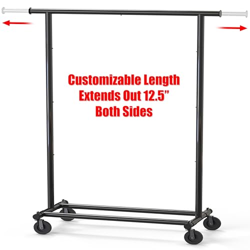 Simple Houseware Clothing Rack Heavy Duty Garment Rack, 42 to 67 Inches Extendable Rod, Black by Simple Houseware - Image 2