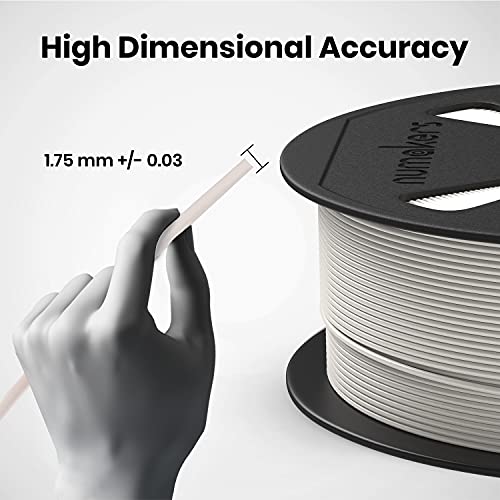 Image of NUMAKERS PLA+ 3D Printer Filament, 1.75mm, Dimensional Accuracy + /- 0.03 mm, 1 kg Spool (2.2 lbs), Compatible with Most FDM Printers (White)