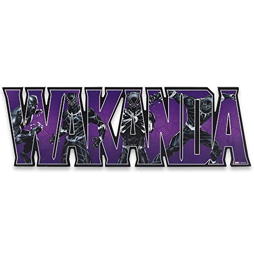 Image of Marvel Black Panther Wakanda Wood Tabletop Decor - Hang or Display in a Man Cave, Kids' Bedroom or Movie Room