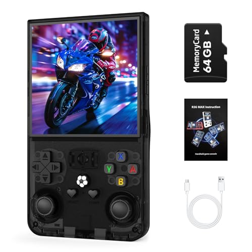 R36MAX Retro Handheld Game Console, 4.0 inch Retro Gaming Console with 64GB Memory, Video Game...