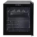 Avanti WBC16Z1B-IS Beverage Cooler Refrigerator 15 Wine Bottle/60 Can Capacity, Glass Door, 17-Inch Wide Freestanding, Adjustable Thermostat Control, 1.6-Cubic Feet, Black