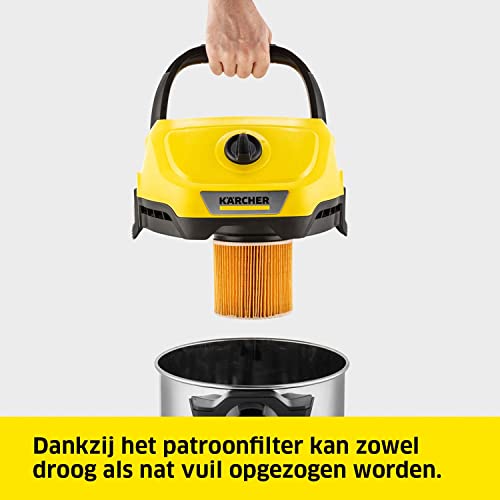 Kärcher Nat-/Droogzuiger WD 3 S V-17/4/20, blaasfunctie, vermogen: 1000 W, roestvrijstalen tank: 12 l, zuigslang: 2 m, inclusief patroonfilter, vliesfilterzak, mondstukken - Image 3