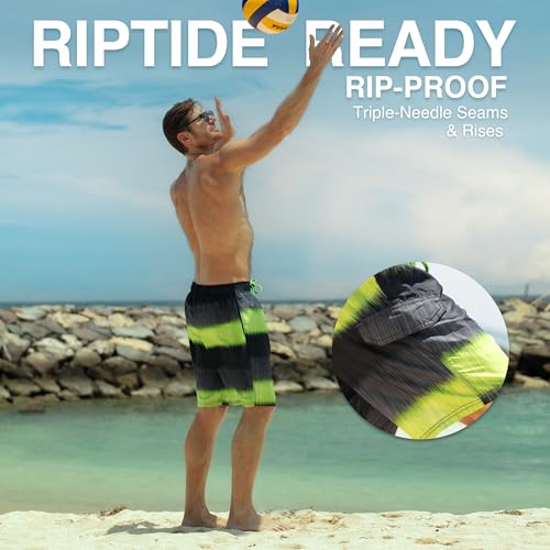 Image of Kanu Surf Men's Big Viper Extended Size Stripe Swim Trunk