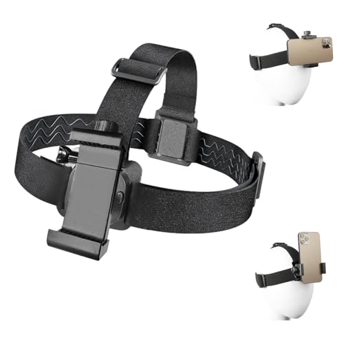Suporte de cabeça de telefone, clipe de cabeça ajustável, suporte de celular para smartphone, iPhone, Samsung, GoPro, câmeras de ação DJI Osmo e mais