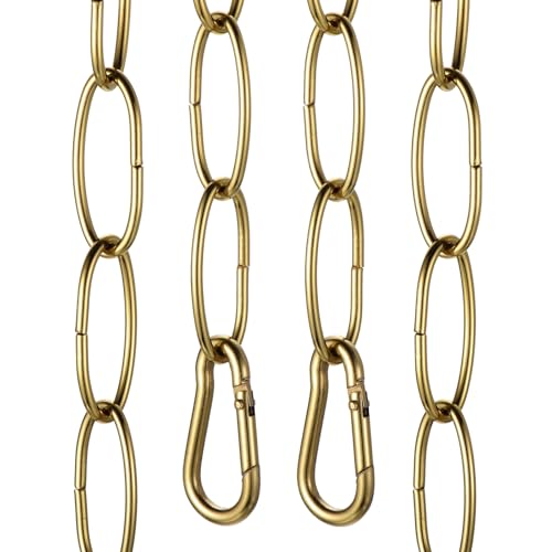 uxcell 7ft Lighting Hanging Chain with 2 Spring Snap Hook Light Copper