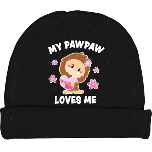 inktastic My Pawpaw Loves Me with Bigfoot Baby Beanie Hat