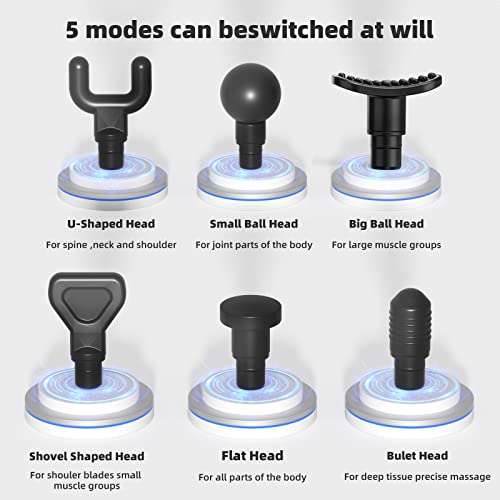 Aerlang Portable Handheld Percussion Massager Gun With 6 Massage Heads, Massage Gun Deep Tissue With 20 Speeds Lcd Screen And Carrying Case For Athletes To Relief Pain And Relax #TOP4