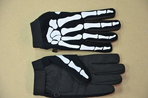 BLACK ASH CYCLING MECHANICS BIKER MOTORCYCLE SKULL BONE SKELETON GOTH GLOVES SMALL