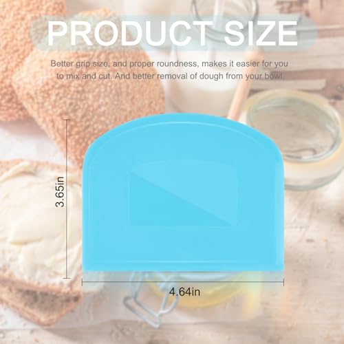 4 Pieces Food Scraper, Flexible Dough Scraper, Dough Scraper for Sourdough, Multifunctional Kitchen Scraper Tool, Baking Scraper, Bread Dough Cutter, Cake Smoother for Icing (White, Green, Blue, Pink)
