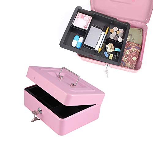 Caixa de dinheiro TOPBATHY com caixa de armazenamento de joias com cadeado, compartimento portátil d