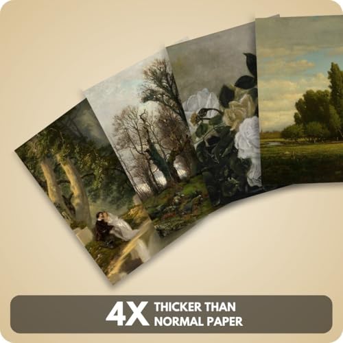 Image of Set of 40 Vintage Landscape Art Prints - Aesthetic Gallery Wall Kit (15x10 cm Each) | Retro Nature Painting Postcards | European Landscape Posters for Wall Decor | Cottagecore Art for Room, Study, Living Room