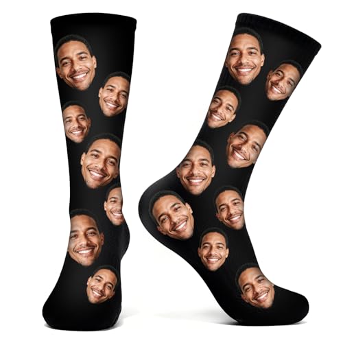 NYLGOXITK Fun Head Photo Socks - Personalized Patterned Face Embroidered Headwear Socks, suitable for both men and women. They can be given as personalized gift socks for holiday parties.