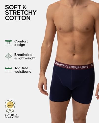 DANISH ENDURANCE Men's Cotton Boxer Briefs (6 or 10-Pack) – Soft, Stretchy, Breathable, With/Without Fly2