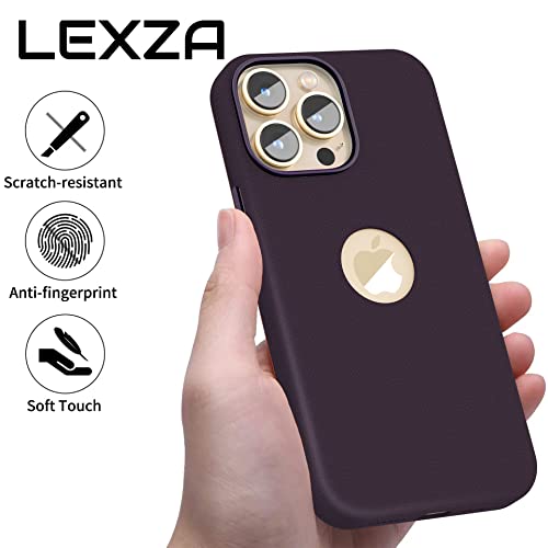 Image of eller sante Lexza for iPhone 14 Pro Case Cover, Premium Leather, Military-Grade Metal Ring Camera Protection, Slim, Thin Compatible with iPhone 14 Pro Back Cover (Purple)