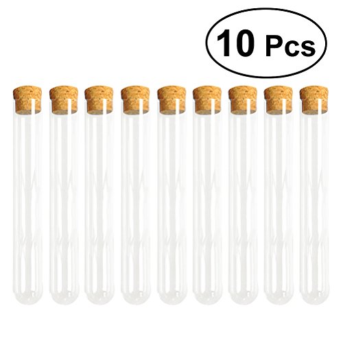 6 provette in plastica con tappi a vite, 45 ml, tubi trasparenti per