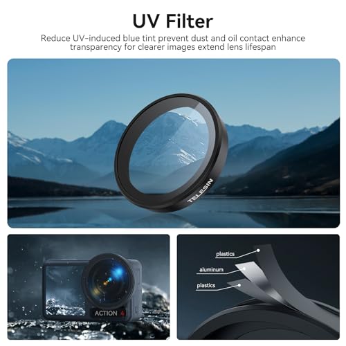 Image of TELESIN 6-Pack Lens Filter Kit for DJI Osmo Action 3 4 5, CPL Polarizing UV Effect ND8 ND16 ND32 ND64 Neutral Density HD Ultra Thin Lens Protector for DJI Camera