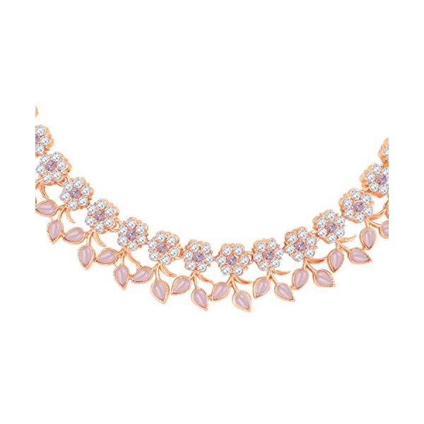 Atasi International Crystal Necklace Jewellery Set with Earrings | Best Suited for Party, Wedding, and Festive Occasions for Women - Image 4