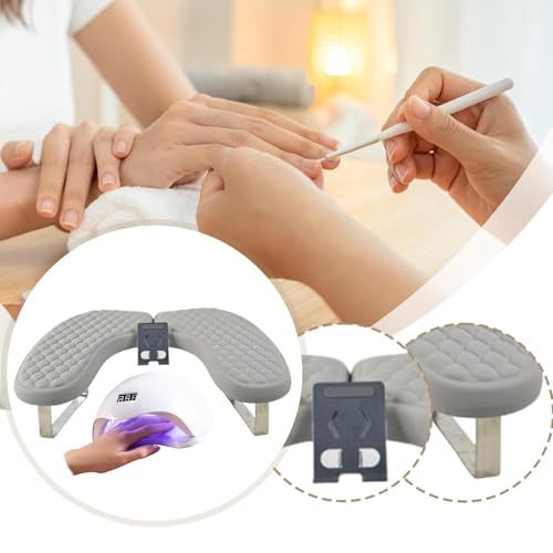 Repose-bras compact ongles blanc avec support de téléphone portable