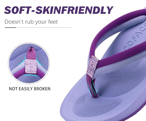 Image of COFACE Flip Flops For Women with Arch Support Comfortable Yoga Mat Orthopedic Sandals Lightweight Womens Flip-Flop