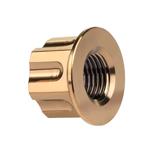 Image of Titanium M6 M8 M10 M12 M14 M16 Flange Bolt Nut Bicycle Motorcycle Rear Axle Car Modification Accessories Pack of 6 (M6 Pitch 1.0mm, Bronze)