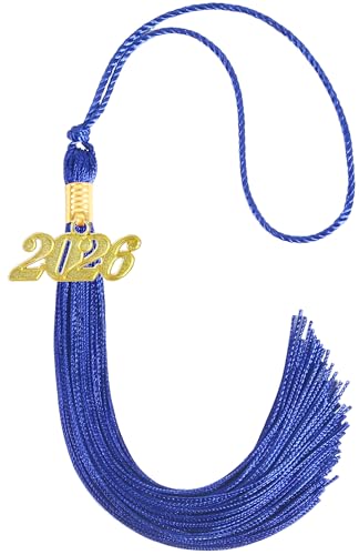 GRADFTY 2026 Tassel Graduation Royal Blue Tassel 2026 for Grad Cap and Graduation Ceremony Accessory Decoration