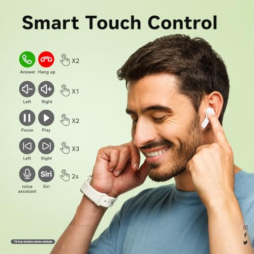 Image of UltraPods Immersive Sound | 40Hrs Music Time, 13mm Dynamic Driver, ENC, Deep Bass, Type-C Charging, Wireless TWS Earbuds (Green)
