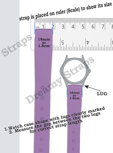 Image of DREAMY DESIGNS 18mm Soft Silicone Waterproof Breathable Watch Strap Metal Buckle Replacement for Men & Women - PACK OF 1 (WHITE)