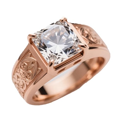 DOVRAN 10K/14K/18K Gold Moissanite Ring for Men Solid Yellow Gold Personalized Rings Custom Jewelry Birthday Gifts for Father Husband2