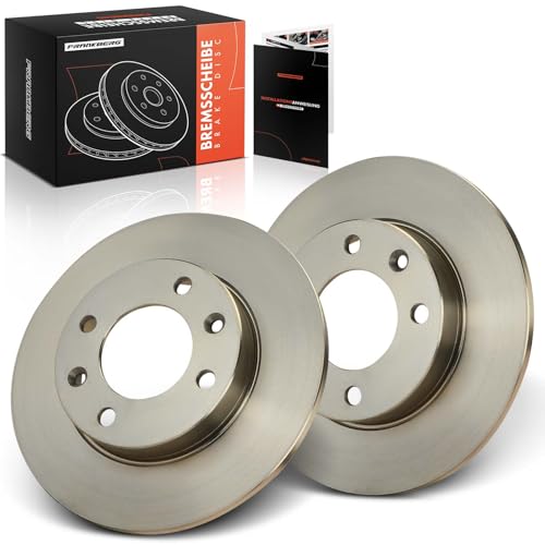 Frankberg Brake Disc Set incl. 2x Discs Rear Solid Ø247mm Compatible with 307 Break 3E 307 CC 3B Xsara Picasso N68 C2 JM C4 Coupe LA Replace# 4246W9, 4246X8