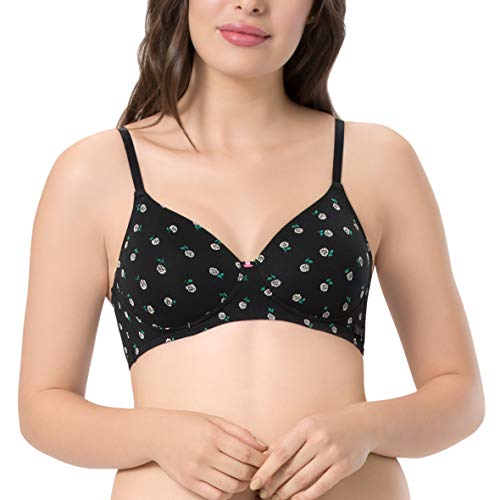 Image of Amante Every de Blue Solid Non-Wired Lightly Padded Everyday Bra