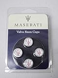 Genuine Maserati Red Color Trident Logo Tire Valve Stem Caps Covers (Set of 4)