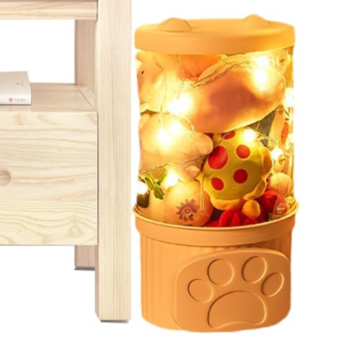 Organizador de animales de peluche, tubo de almacenamiento de juguetes apilable, organizador de juguetes iluminado, de almacenamiento de juguetes gruesa, organizador de habitación