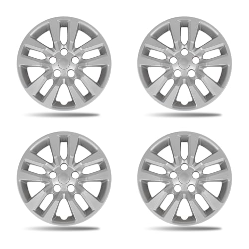 Paanlok 16 Inch Gloss Silver Wheel Covers Compatible with 2013-2018 Nissan Altima Sedan Fits OEM 16 Stock Steel Wheels OEM Hubcap #40315-3TM0B Snap-On Hubcaps 4-Pack